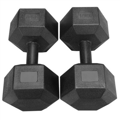 Yaheetech Hexagon 2x10 Kg Dumbell Set for Strength Workouts Home Gym Essential