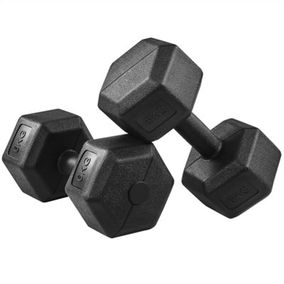 Yaheetech Hexagon 2x6 Kg Dumbell Set for Strength Workouts Home Gym Essential