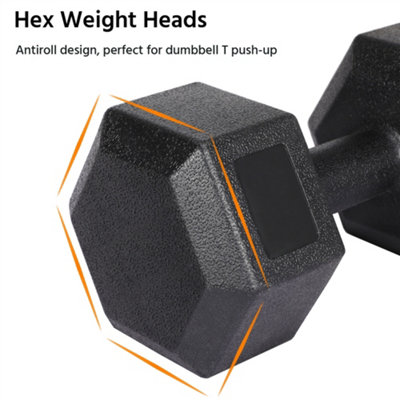 Yaheetech Hexagon 2x7.5 Kg Dumbell Set for Strength Workouts Home Gym Essential - 4