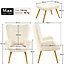 Yaheetech Ivory Boucle Accent Chair and Ottoman Set with Golden Metal Legs, Fabric Armchair with Footstool