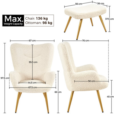 Ivory accent deals chair with ottoman