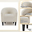Yaheetech Ivory Boucle Club Chair Accent Barrel Chair Upholstered Arm Chair
