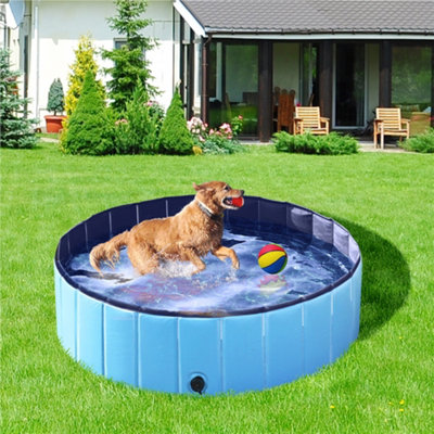 Yaheetech L Blue Foldable Pet Pool for Indoor and Outdoor