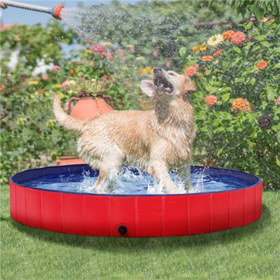 Yaheetech L Red Foldable Pet Pool for Indoor and Outdoor