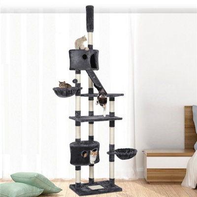Yaheetech Large Cat Tree with Adjustable Height Dark Grey