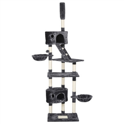 Yaheetech Large Cat Tree with Adjustable Height Dark Grey