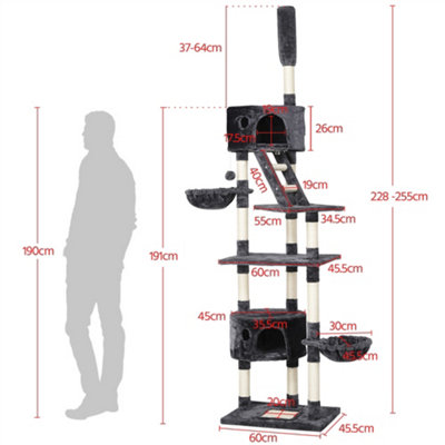 Yaheetech Large Cat Tree with Adjustable Height Dark Grey