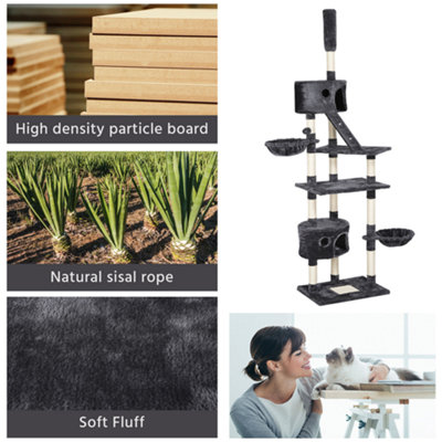 Yaheetech Large Cat Tree with Adjustable Height Dark Grey
