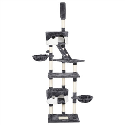 Yaheetech Large Cat Tree with Adjustable Height Light Grey