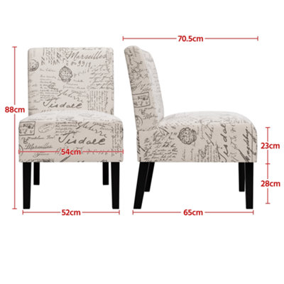 Yaheetech Letter Print Casual Fabric Side Chair