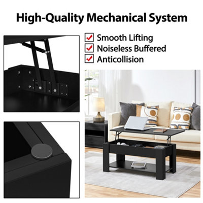 Yaheetech Lift Top Coffee Table with Hidden Compartment and Open Shelf ...