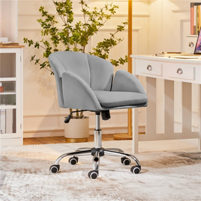 Yaheetech Ligh Grey Modern Desk Chair for Home Office Makeup