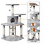 Yaheetech Light Grey 120.5cm Multilevel Cat Tree Cat Climbing Tower with Condo & Perches & Ladder