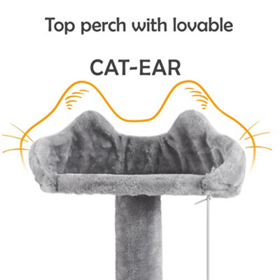 Yaheetech Light Grey 144.5cm Cat Tree Tower with Condos & Scratching Posts & Platforms