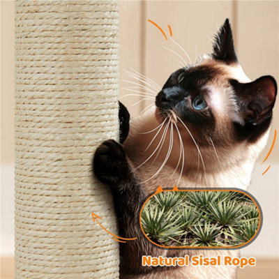 Yaheetech Light Grey 150cm Multilevel Cat Tower Large Cat Tree with Condo & Plush Perch & Scratching Post