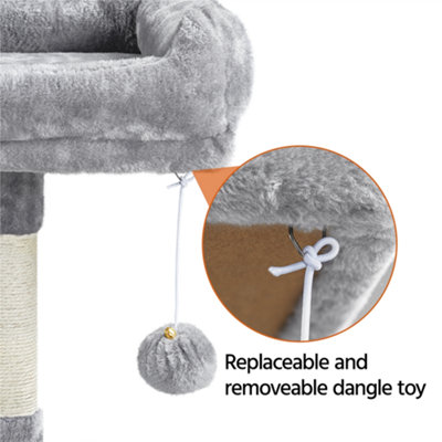 Yaheetech Light Grey 150cm Multilevel Cat Tower Large Cat Tree with Condo & Plush Perch & Scratching Post