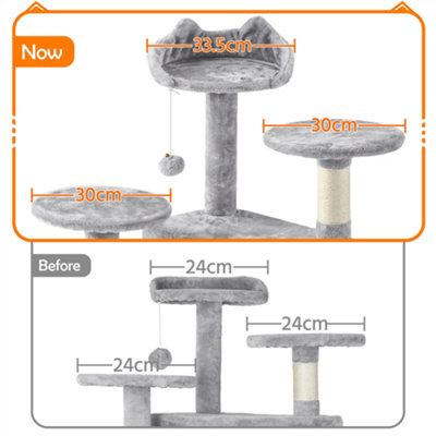 Yaheetech Light Grey 158cm Multilevel Cat Tree Plush Cat Tower Medium