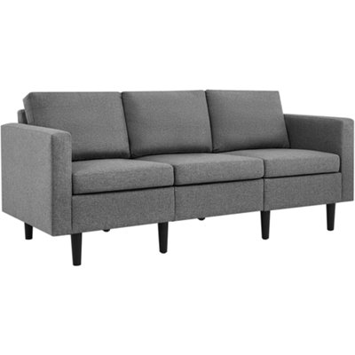 Yaheetech Light Grey Fabric Upholstered 3-Seater Sofa Couch