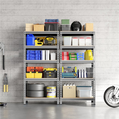 Yaheetech Light Grey Metal 5 Tiers Boltless Storage Shelf for Warehouse Home