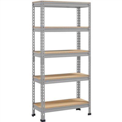 Yaheetech Light Grey Metal 5 Tiers Boltless Storage Shelf for Warehouse Home