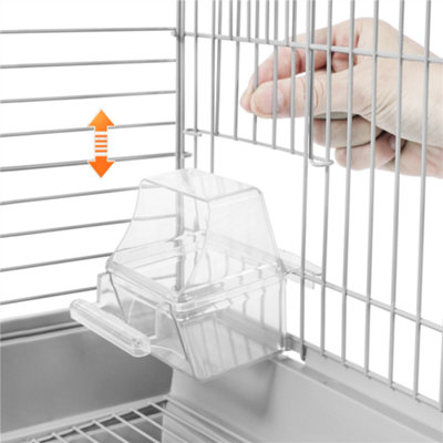 Yaheetech Light Grey Open Top Metal Bird Cage w/ Open Play Top - 5