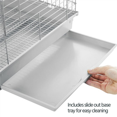 Yaheetech Light Grey Open Top Metal Bird Cage w/ Open Play Top - 7