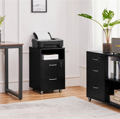 Yaheetech Medium Office File Cabinet with 2 Drawers - Black