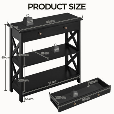 Yaheetech Modern Console Table Entryway Table - Black