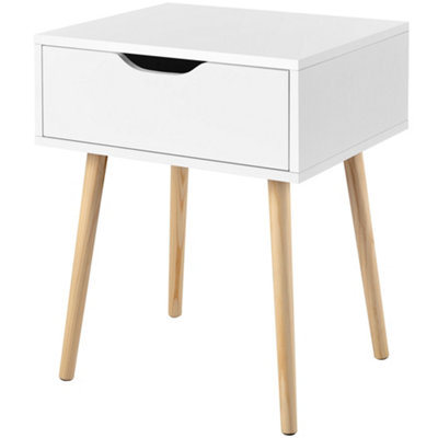 Yaheetech Modern End Table Nightstand with Drawer White