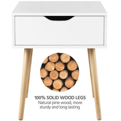 Yaheetech Modern End Table Nightstand with Drawer White