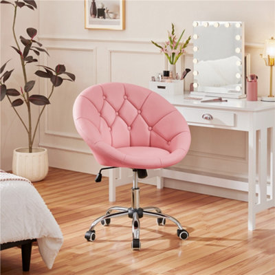 Yaheetech Modern Swivel Desk Chair form Home Office - Pink