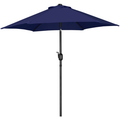 Yaheetech Navy Blue 2.3m Tiltable Patio Parasol Market Umbrella with Crank