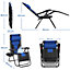 Yaheetech Navy Blue/Black 2pcs Padded Outdoor Zero Gravity Chair