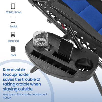 Yaheetech Navy Blue/Black 2pcs Padded Outdoor Zero Gravity Chair - 5