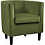 Yaheetech Olive Green Upholstered Velvet Club Chair