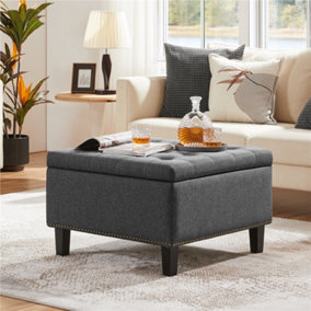 Yaheetech Ottoman Bench with Storage Dark Grey