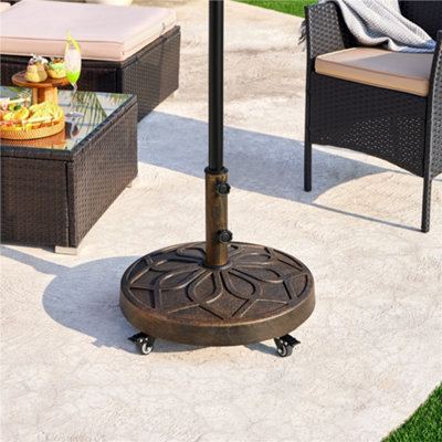 Yaheetech Outdoor 21KG Retro Patio Market Umbrella Rolling Base Stand ...