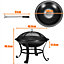Yaheetech Outdoor Round Fire Pit with Mesh Screen Cover