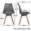 Yaheetech Pack of 4 Dark Grey Dining Chairs with Beech Wood Legs