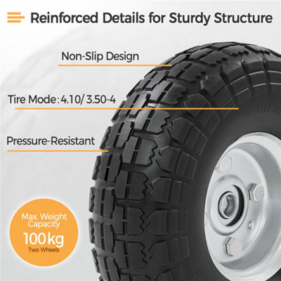 Yaheetech Pack of 4 Wheelbarrow Wheel Sack Truck Tyre 25.5cm - 5
