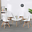 Yaheetech Pack of 4 White Dining Chairs with Beech Wood Legs