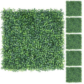 Yaheetech Pack of 6 Artificial Boxwood Hedge Panel Plastic Greenery Artificial Boxwood Topiary