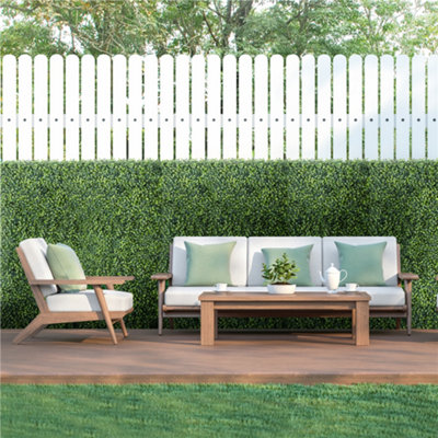 Yaheetech Pack of 6 Artificial Boxwood Panels Green Wall Decor UV Protected Topiary Hedge