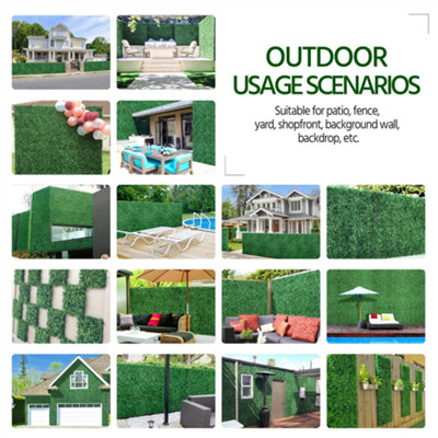 Yaheetech Pack of 6 Artificial Boxwood Panels Green Wall Decor UV Protected Topiary Hedge - 8