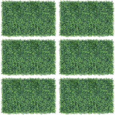 Yaheetech Pack of 6 Artificial Grass Boxwood Hedge Wall Panels Privacy Hedge Screen