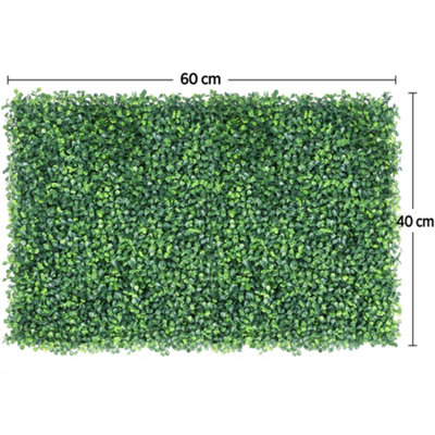 Yaheetech Pack of 6 Artificial Grass Boxwood Hedge Wall Panels Privacy Hedge Screen - 3
