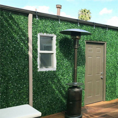 Yaheetech Pack of 6 Artificial Plastic Boxwood Hedge Panel with White Flowers
