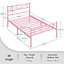 Yaheetech Pink 3ft Single Metal Bed Frame with Cloud-inspired Design Headboard and Footboard