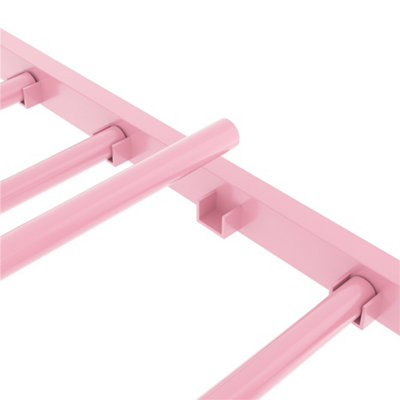 Yaheetech Pink 3ft Single Metal Bed Frame with Cross Design Headboard ...