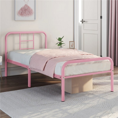 Pink wrought iron deals bed